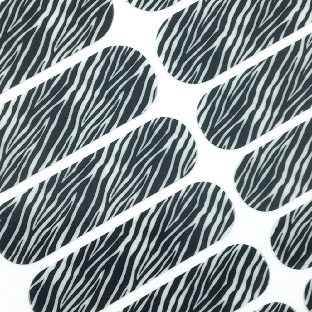 Jamberry Black & White Tiger Nail Wraps, Retired
